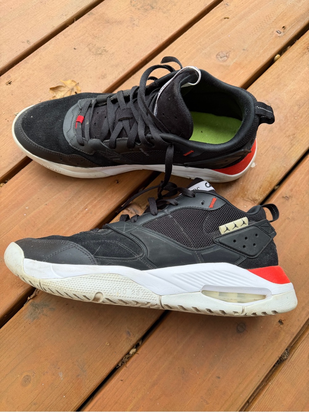 Jordan Black and Red Low-Top Sneakers